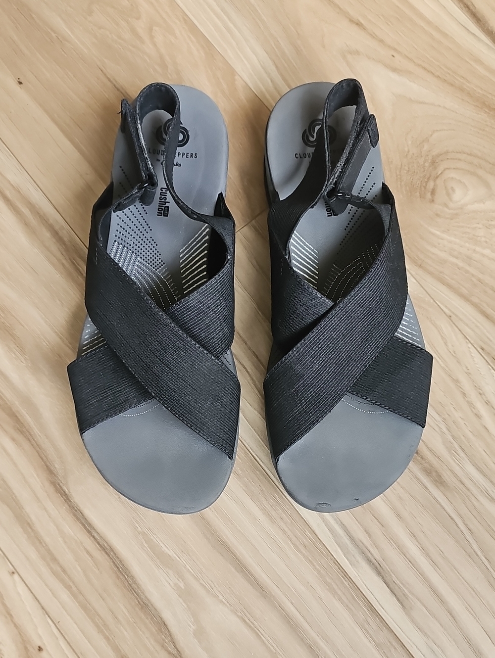 Cloudsteppers by Clarks Women's Black Crisscross Slingback Sandals